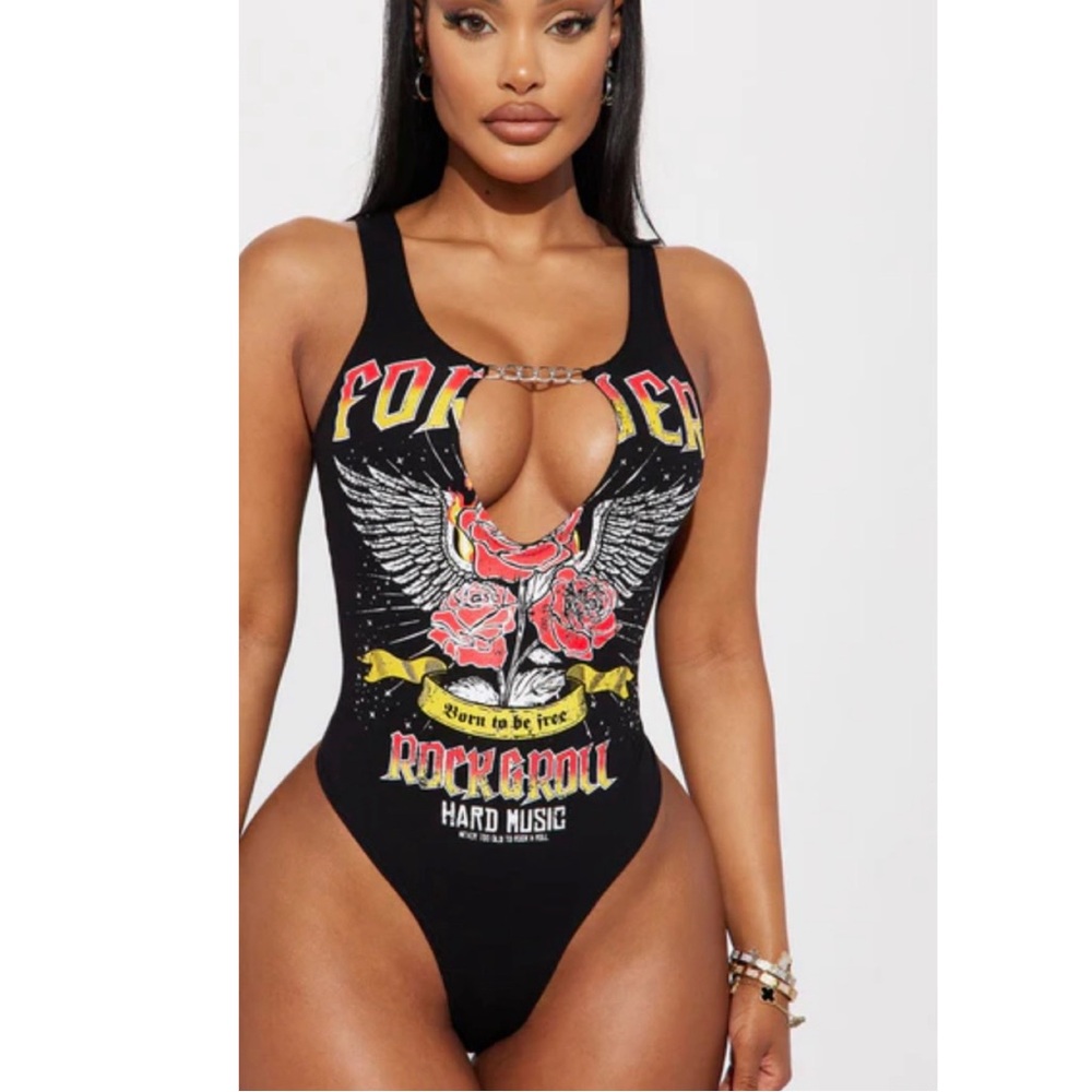 Long Live Rock N Roll Bodysuit - Black - L